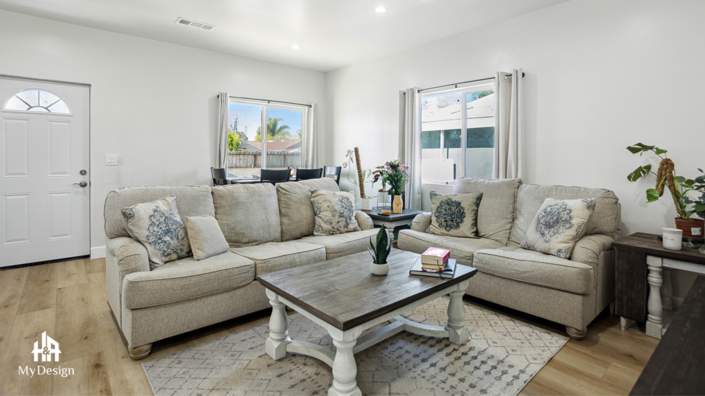 Living room in the Granada Hills ADU