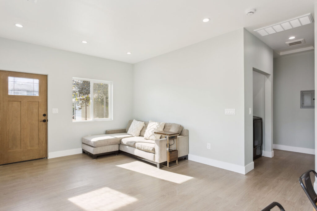 Finished interior of the Los Alimos ADU construction project