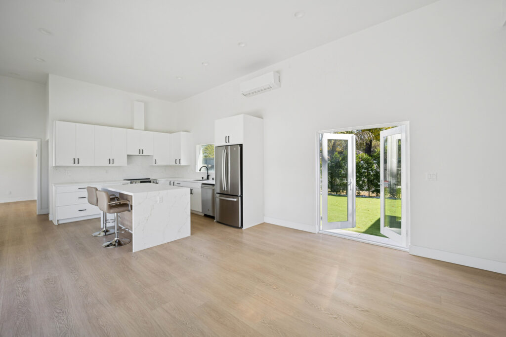Open living room and kitchen in the Winnetka detached ADU