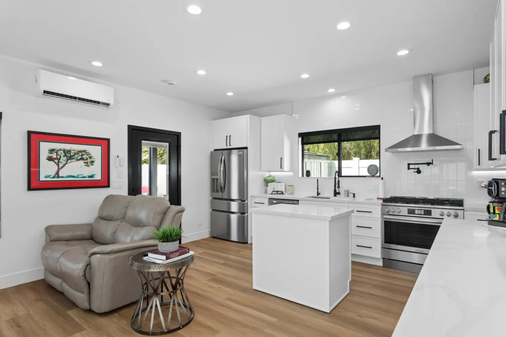 Kitchen island and pendant lights in Thousand Oaks