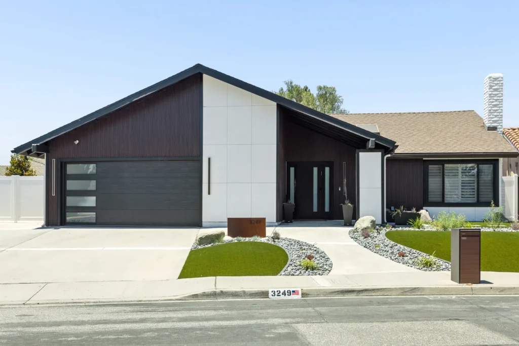 Thousand Oaks ADU exterior with dark board-and-batten siding, Ventura County