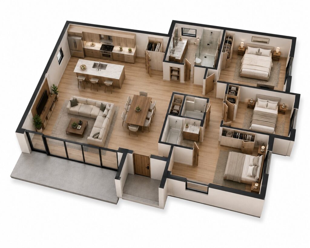 Architectural planning floor plan drawing by H&A My Design
