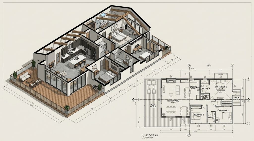 New home permits drawing set prepared for plan check