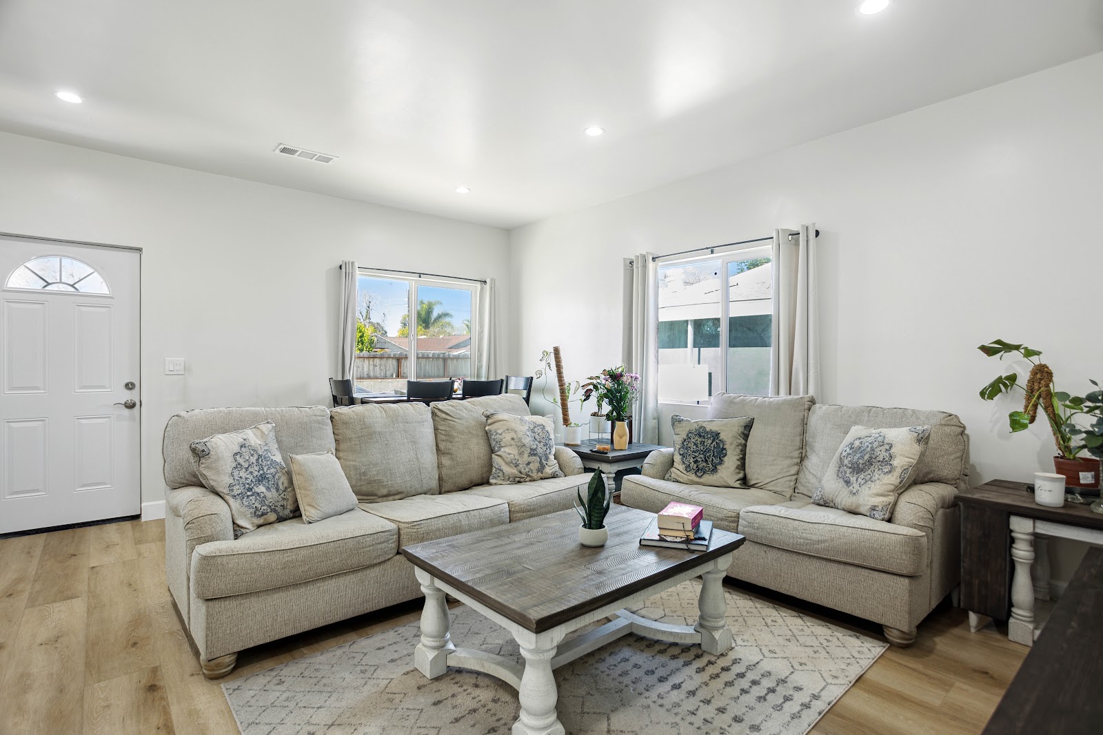 Seating area in a finished ADU living room